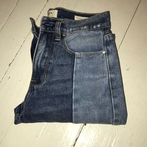 two toned boyfriend jeans